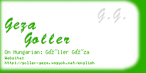 geza goller business card